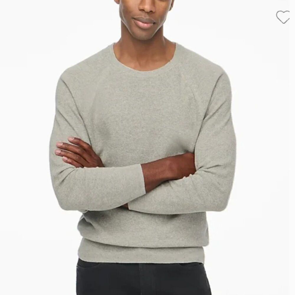 J. Crew Factory cd617 Tan Cotton Seed-stitch Crewneck Sweater size med NWT